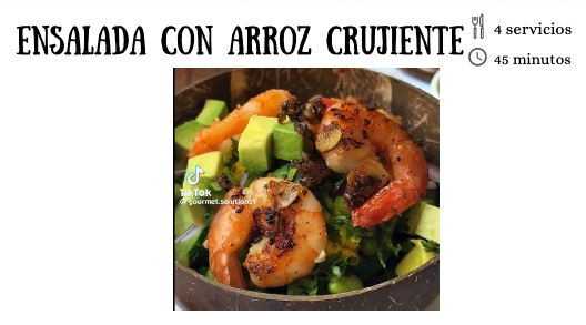 Ensalada con Arroz Crujiente